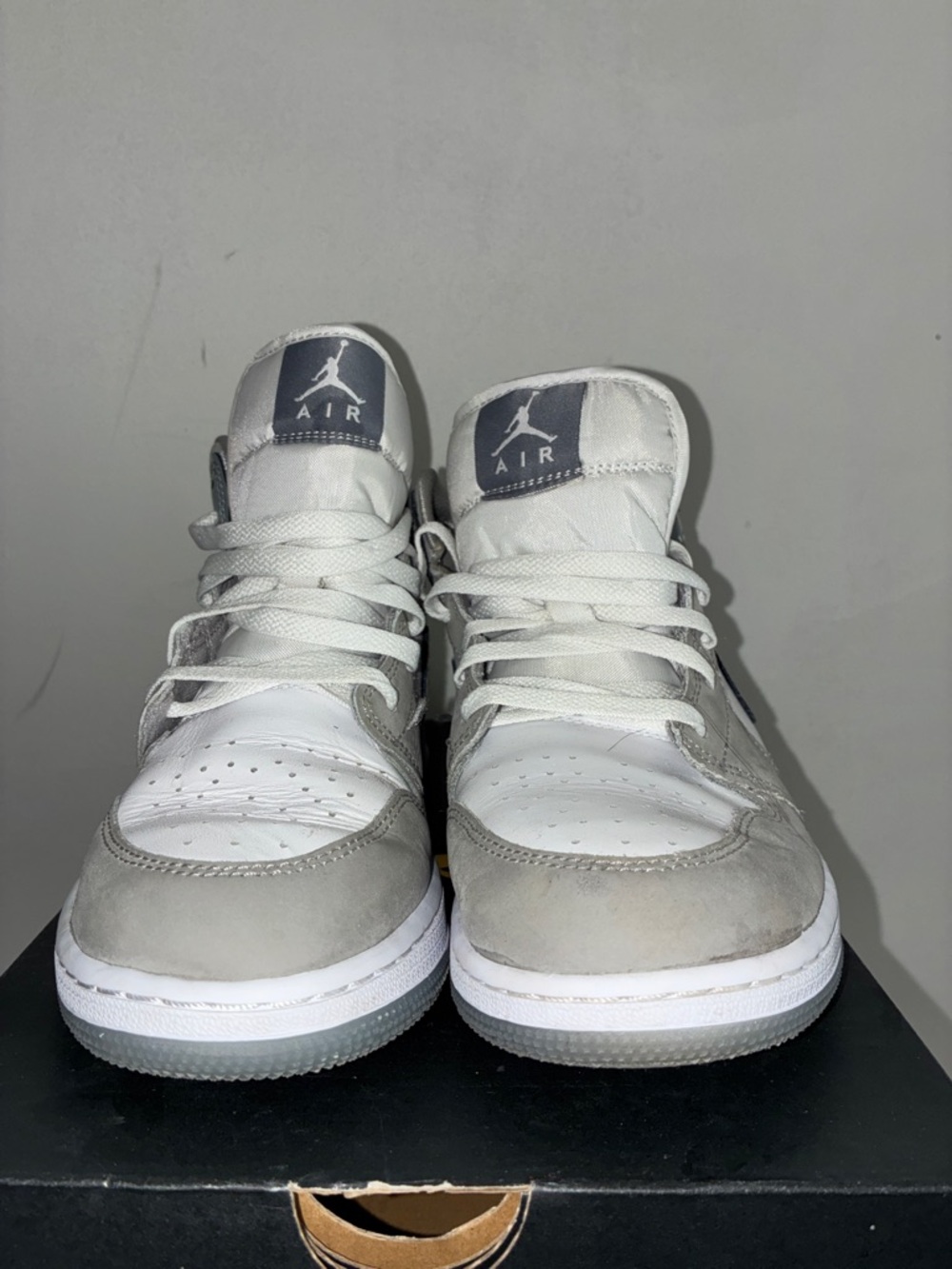 Nike Air Jordan 1 Low White & Gray Suede Accents
